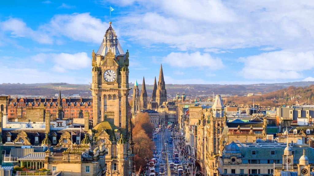 Vieille ville d'Édimbourg et château d'Édimbourg en Écosse (Royaume-Uni)